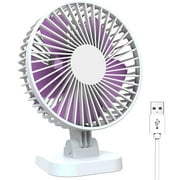 Fan, Small Desk Fan with 3 Settings, Personal Quiet Fan with Strong Airflow and Low Noise, 40° Tilt, Desktop Office Portable Cooling Fan - 3.9ft Cord (White)