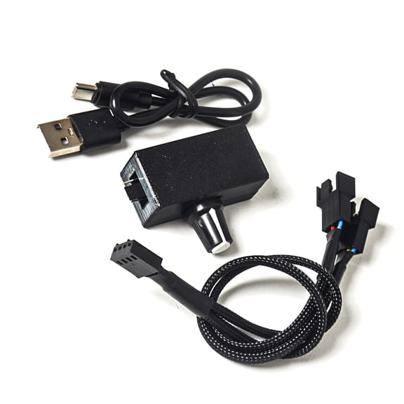 Fan Speed Controls Systems for Computers, USB to 4 Pin Adapter, 8W Power Boosts from 5V to 12V with Splitter Cable