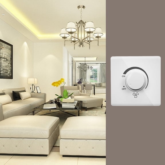 Fan Speed Regulator Switch for Ceiling Fans, White 86mm Knob Control