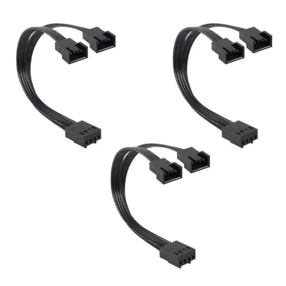 PWMs Fan Splitter 4Pin Adapter Cable 1 to 2 Computer CPU Fan Splitter Fan Extension Power Cable Fan Cooling Y Splitter