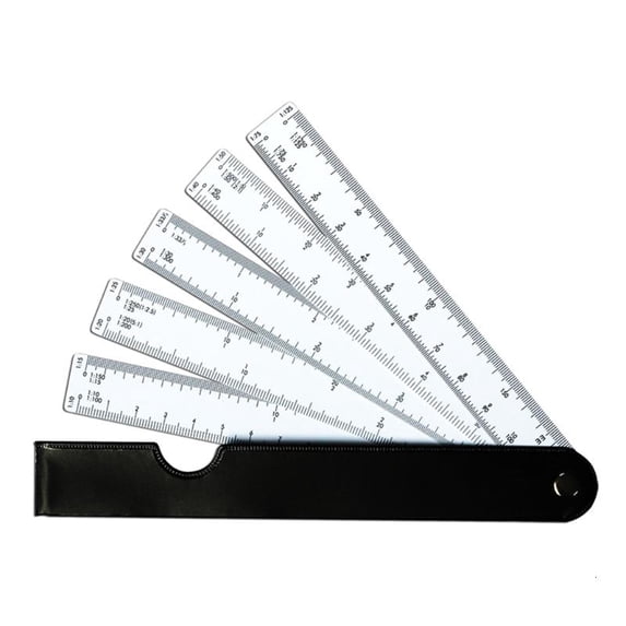 Fan-Style Scale Ruler with 5 Flexible Ruler for Engineering Architects ...