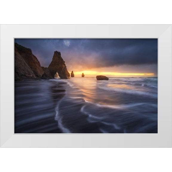Fan, Tim 14x11 White Modern Wood Framed Museum Art Print Titled - Raging Tide