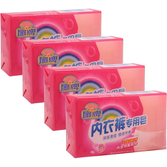 Fan Underwear Cleaning Soap Bar Laundry for Clothes Bars Panties Lingerie Washing by Hand (6.3 Oz x 4)