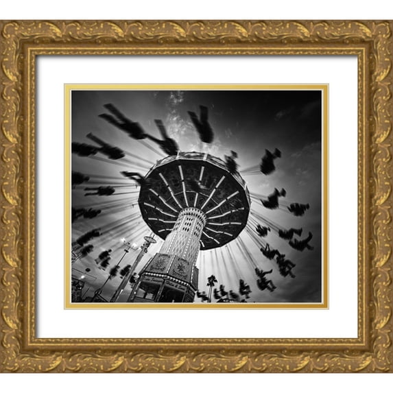 Fan, Yi 17x15 Gold Ornate Wood Framed with Double Matting Museum Art Print Titled - Wave Swinger