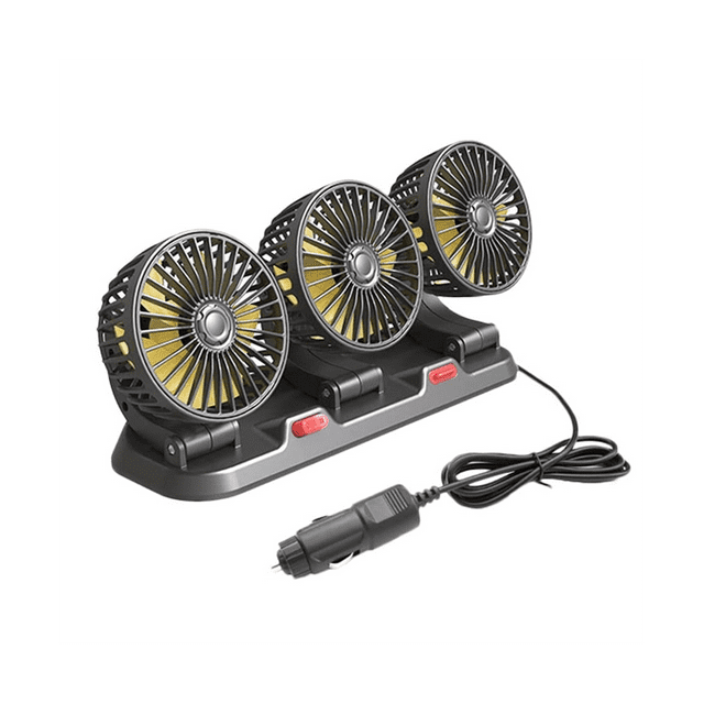 Fan for Car ThreeHead Fan for SUVs USB Cooling Air Small Personal Fan