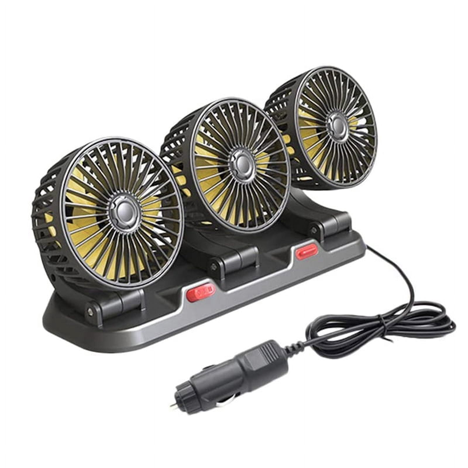Fan for Car Three-Head Fan for SUVs USB Cooling Air Small Personal Fan 2 Speeds Elek8816