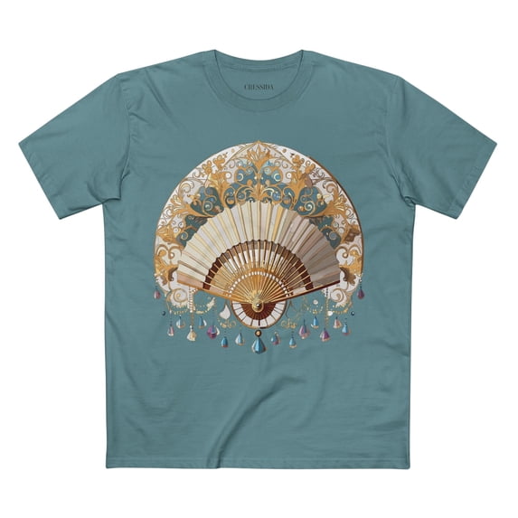 Antique Fan Graphic Design T-Shirt Unisex 100 Cotton Floral Carnival Artwork Tee 23