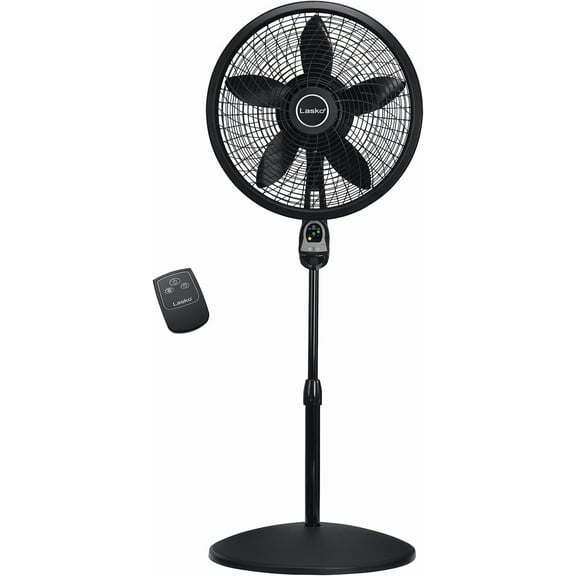 Fan-style floor fan, adjustable height, with timer function, remotely controllable, and available in three wind speeds