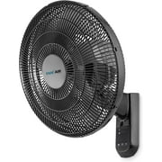 FanFair Wall Mount Fan 16 Inch Powerful with Remote Control, Timer, Quiet Cooling, Durable Plastic Grill, Oscillation,Adjust Tilt,Space Saving for Warehouse Workshop Bedroom Home Basement Office,Black