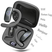 FanFun Bluetooth Headphones, True Wireless Earbuds, 24 H Battery Life, Portable Headset with LED Digital Display, Real-Time Translation with 115 Languages, Noise Cancelling