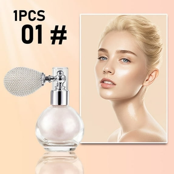 FanFun Highlighter Powder Spray, Highlighter Makeup, Waterproof Shimmer Powder, Body Face Hair Highlighter Powder, 01-SNOWWHISPER