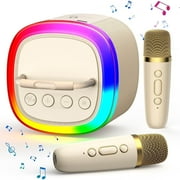 FanFun Karaoke Machine, Portable Bluetooth Speaker with Wireless Mics, Karaoke Machine for Kids and Adult