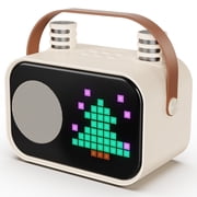 FanFun Karaoke Machine for Kids and Adult, Portable Bluetooth Speaker with 2 Mics, 15+ Animation Modes, Kids Toy Gift