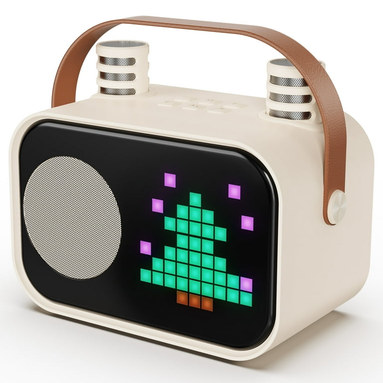 Kids Karaoke Machine With 2 Wireless Mics - Portable Bluetooth Singing Toy For Children
