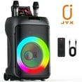 thumbnail image 1 of JYX Large Party Speaker, 120W Subwoofer Bluetooth Outdoor Speaker with Wheels, 2 Microphones, T36-T, 1 of 12