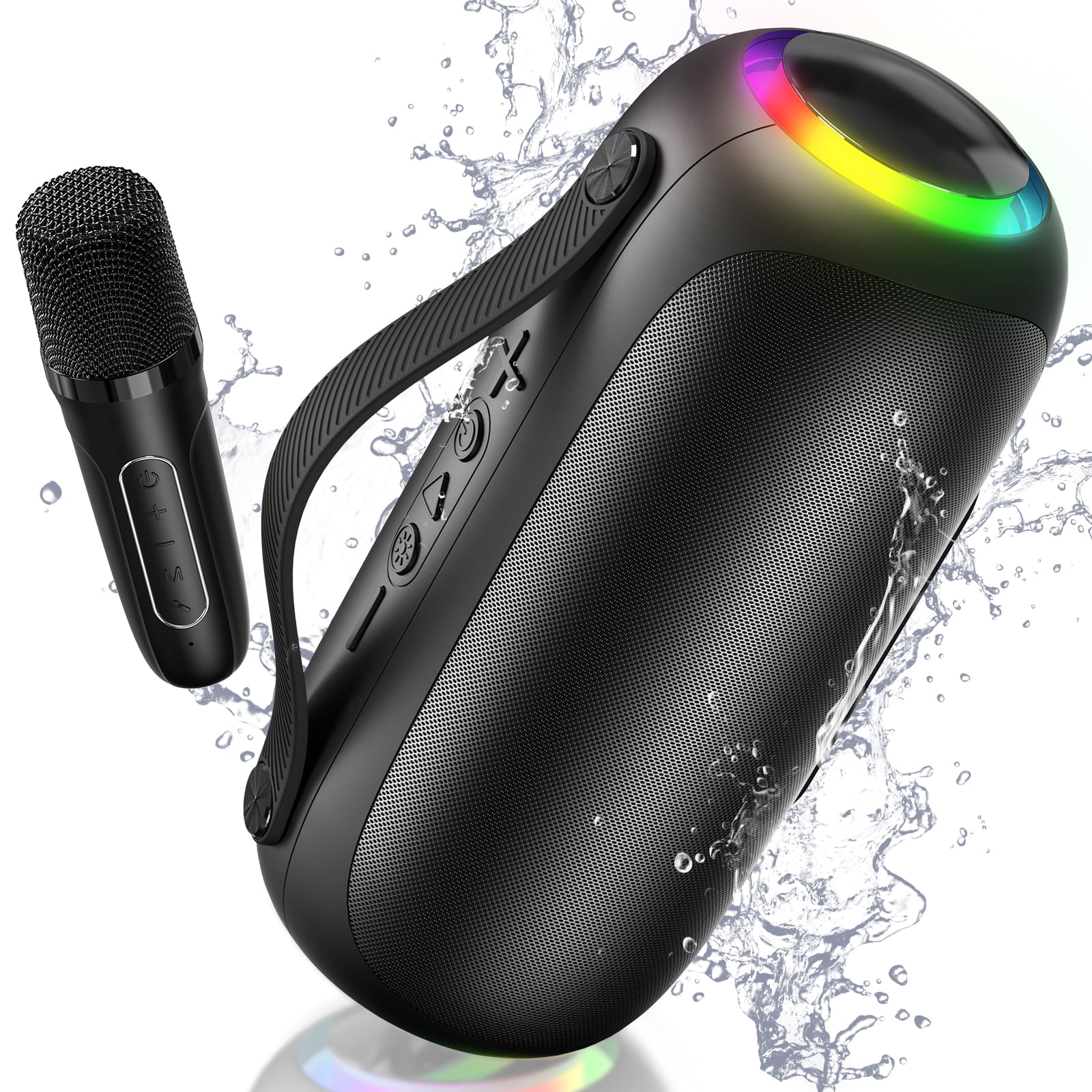FanFun Portable Karaoke Machine, Bluetooth Speaker with Karaoke Microphone and Party Lights for Kids Gifts