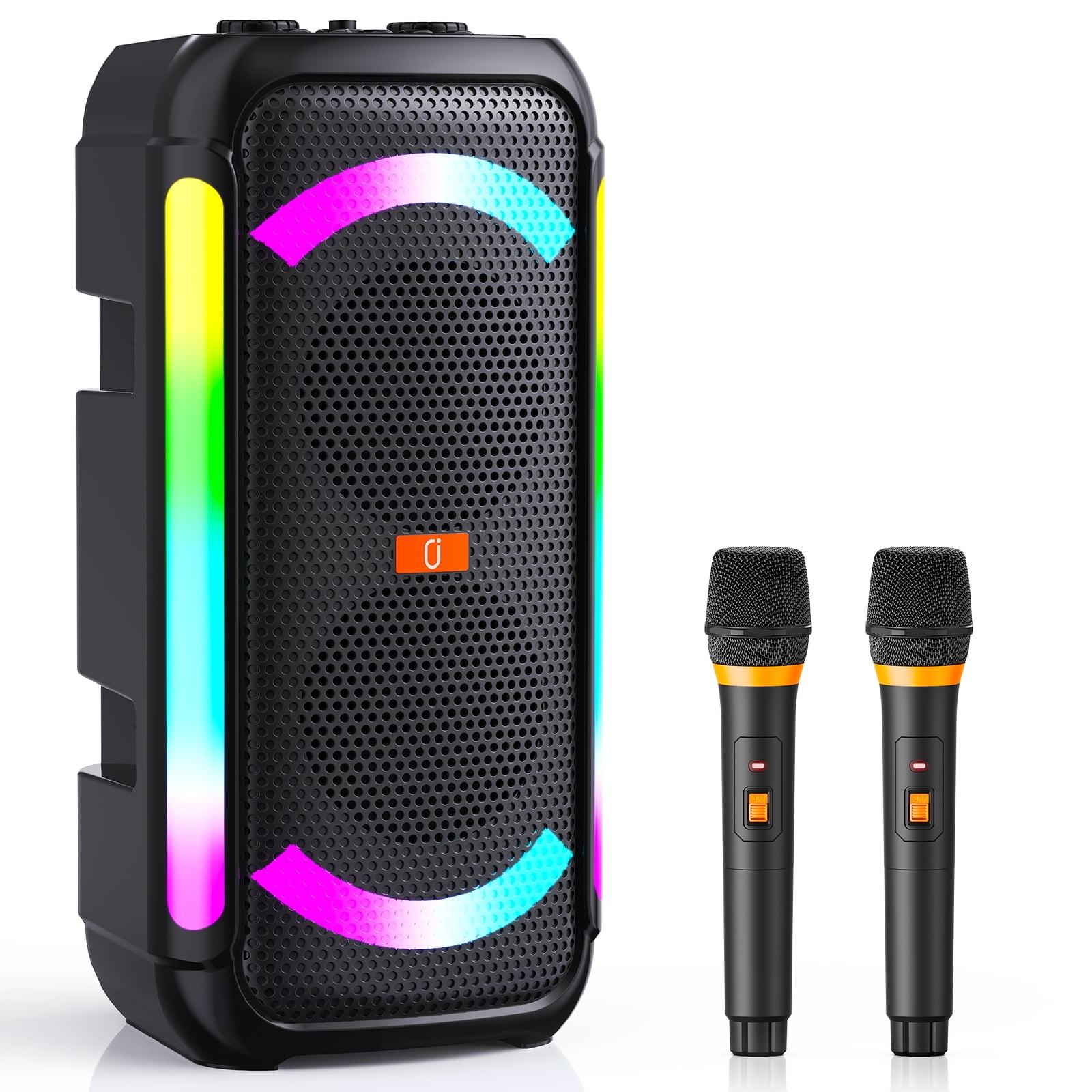 FanFun Bluetooth Speaker with Microphone, 40W Powerful Party Speaker with DJ Light, Outdoor Wirekess Speaker with AUX input, T30-T