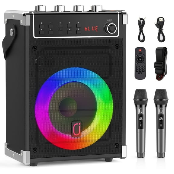 FanFun Portable Bluetooth Speaker with LED Light, Support PA System with Remote Control