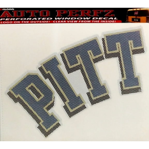 University of Pittsburgh Panthers Pitt 8 Inch Preforated Window Film Decal Sticker, One-Way Vision, Adhesive Backing