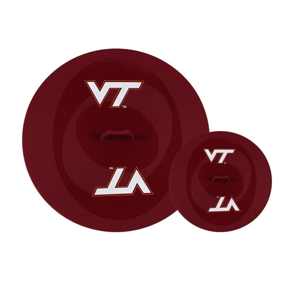 FanPans Team Logo Silicone Lid Set, 2 Pack - NCAA Virginia Tech Hokies