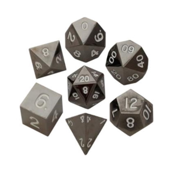 FanRoll/Metallic Dice Games Poly Set Sterling Gray Metal 16mm (7) New