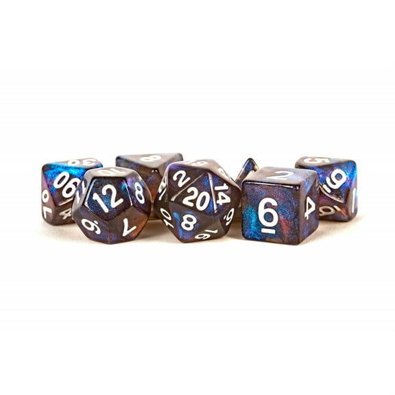 FanRoll by Metallic Dice Games 16mm Acrylic Polyhedral Dice Set: Stardust Galaxy