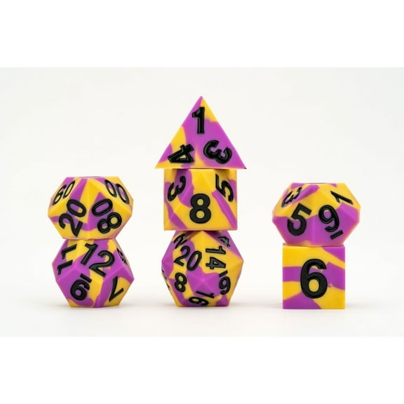 FanRoll by Metallic Dice Games 16mm Pride Sharp Edge Silicone Rubber Poly Dice Set: Intersex