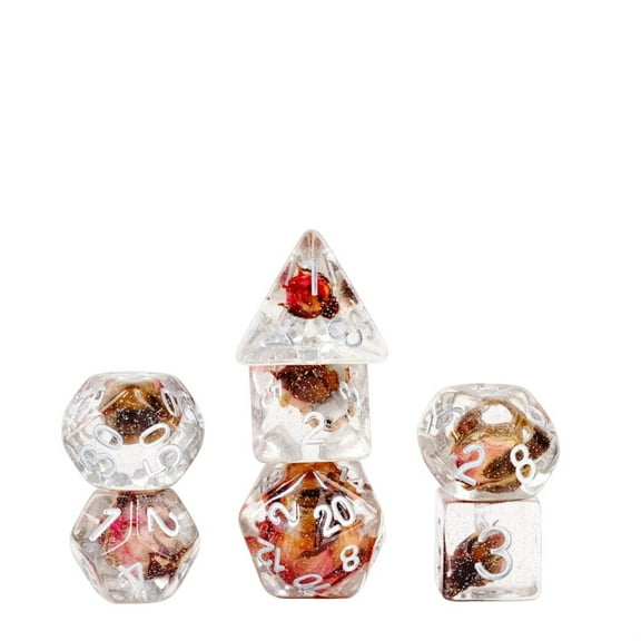 FanRoll by Metallic Dice Games 16mm Resin Poly DND Dice Set: Rose Dice, Role Playing Game Dice for Dungeons and Dragons