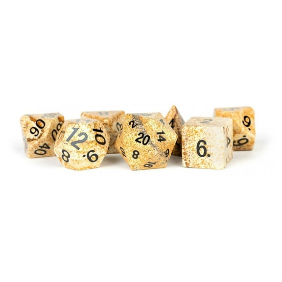 FanRoll by Metallic Dice Games 16mm Stone Poly Dice Set: Picture Jasper
