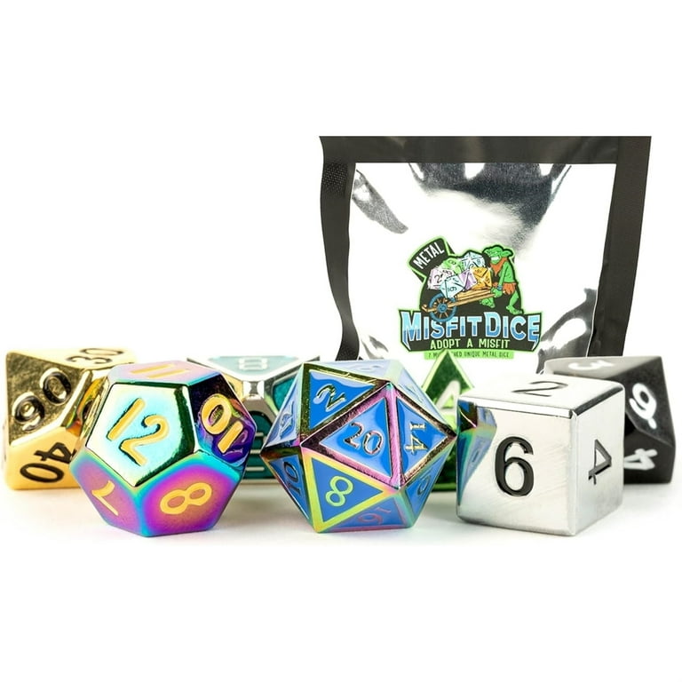 FanRoll by Metallic Dice Games Misfit Metals, Bag of DND Dice, Role Playing Game Dice Accessories for Dungeons and Dragons FanRoll by Metallic Dice Games Misfit Metals, Bag of DND Dice, Role Playing Game Dice Accessories for Dungeons and Dragons
