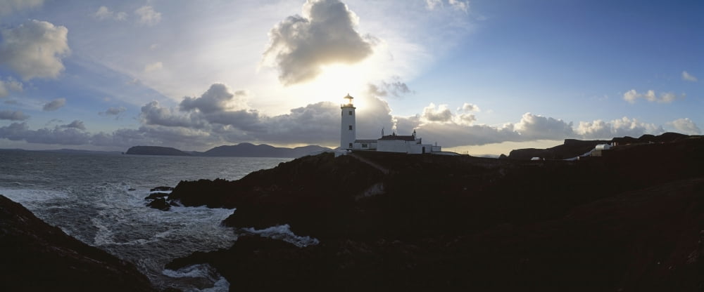 Fanad Head Lighthouse Co Donegal Ireland Lighthouse Built In 1817 At Entrance To Lough Swilly From Mulroy Bay Canvas Art - The Irish Image Collection Design Pics (33 x 13)