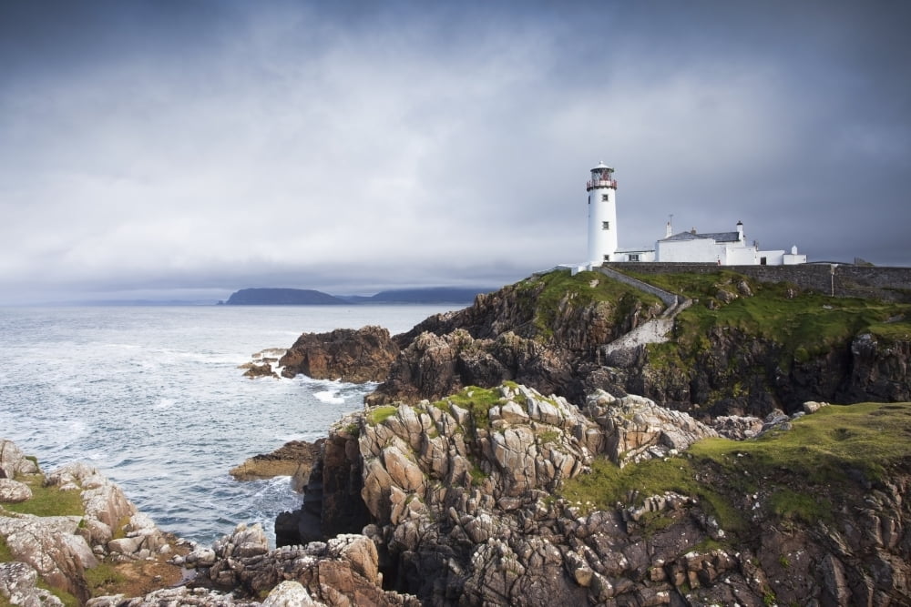 Fanad head lighthouse standing on the dramatic county donegal coastlineNorthwest ireland Canvas Art - Peter McCabe Design Pics (38 x 24)