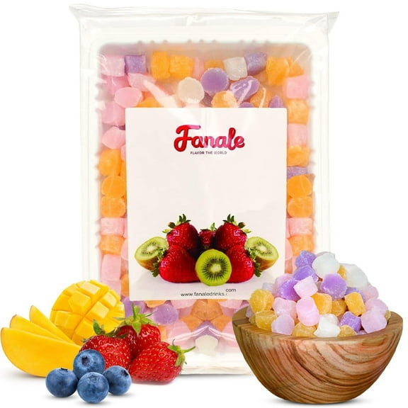 Fanale Mini Mochi Sweet Rice Cake, Rainbow Mixed Color Snack for Frozen Yogurt, Ice Cream, and Shaved Ice Toppings, 300g (10.6 oz)