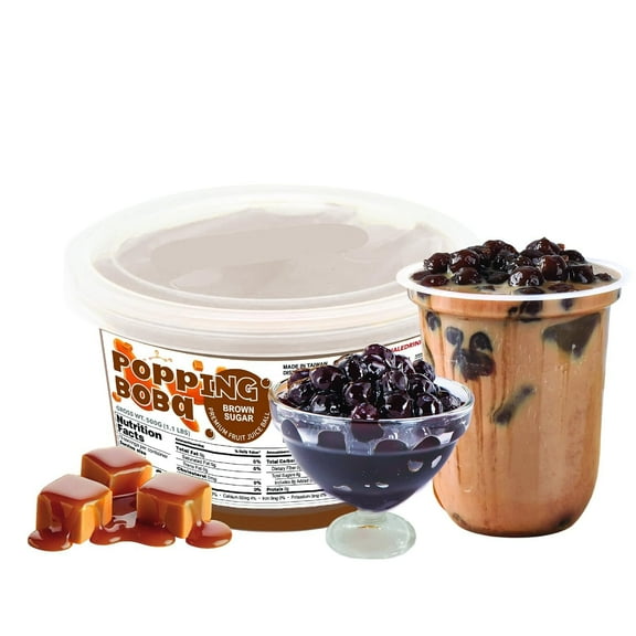 Fanale Brown Sugar Popping Boba Pearls, 7 lb Bursting Boba for Bubble Tea, Smoothies, Shakes, and Desserts (1 Pack)