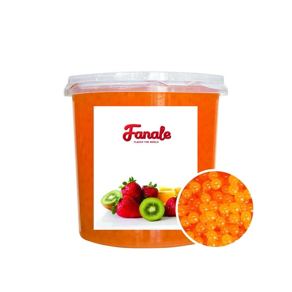 Fanale Popping Boba Pearls for Bubble Tea - 7 pound| Peach | Bursting Boba Pearls Bubble | Fruit Juice Flavor for Shakes, Dessert, Smoothie (Pack of 1)