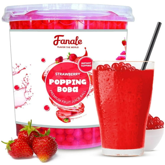 Fanale Popping Boba Pearls for Bubble Tea - 7 lb | Strawberry | Bursting Boba Pearls Bubble |