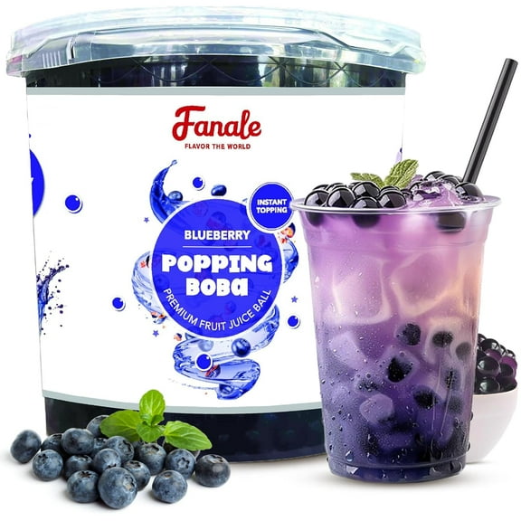 Fanale Popping Boba Pearls for Bubble Tea, | Blueberry |, 7 Lb (Pack of 4)