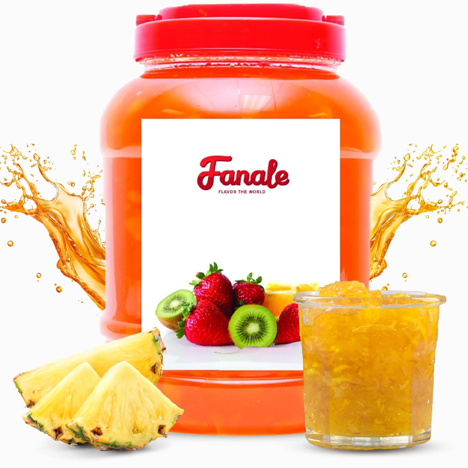 Fanale Premium Flavoring Jam for Bubble Tea | Pineapple Flavor Fruit Jam | for Boba Tea, Smoothie Paste, Slushes, Desserts | 10 pound(Pack of 4)