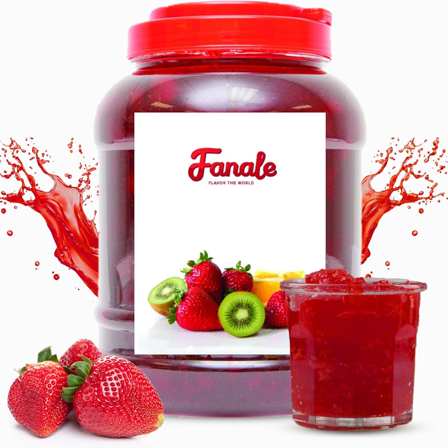 Fanale Premium Strawberry Flavoring Jam for Bubble Tea, Smoothies, Slushes, and Desserts, 10 lb
