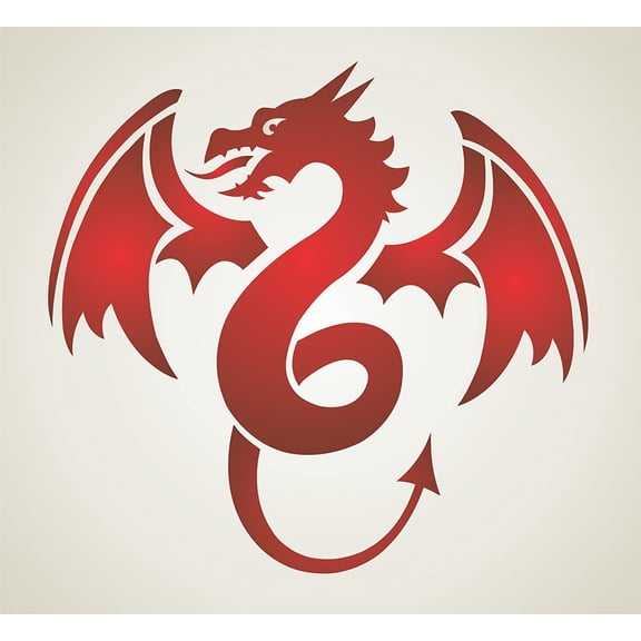 Fanasy Dragon Sencil Rising Welsh Asian Medieval Decoraive ribal DIY Ar Signs (9"x9")