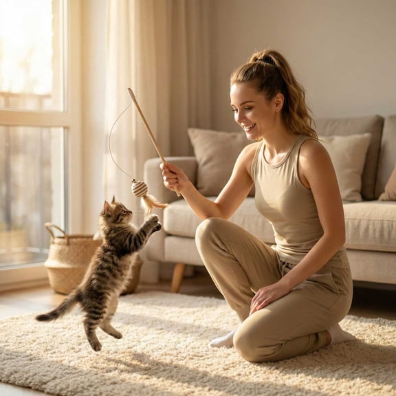 Fanatic Teaser Wand for Cats – Realistic Cat Toy with Catnip and Crinkle, Interactive Wand Toy for Batting, Swatting, and Chasing Play (B)