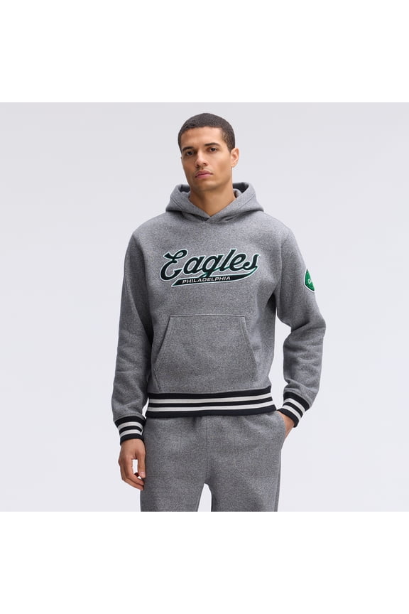 Athletic Heather Gray Philadelphia Eagles IconicFleece Tipped Hoodie