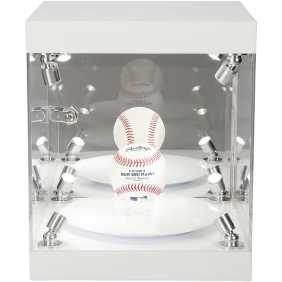 Fanatics Authentic Premium Rotating LED Display Case - Fits Baseball, Hockey Puck & Mini Helmet Stock #252372