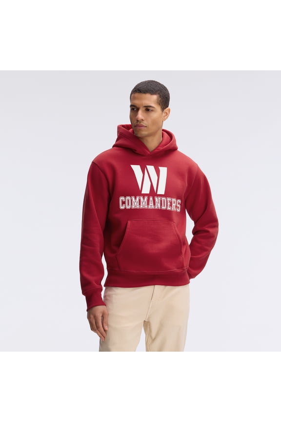 Burgundy Washington Commanders IconicFleece Flocked Hoodie