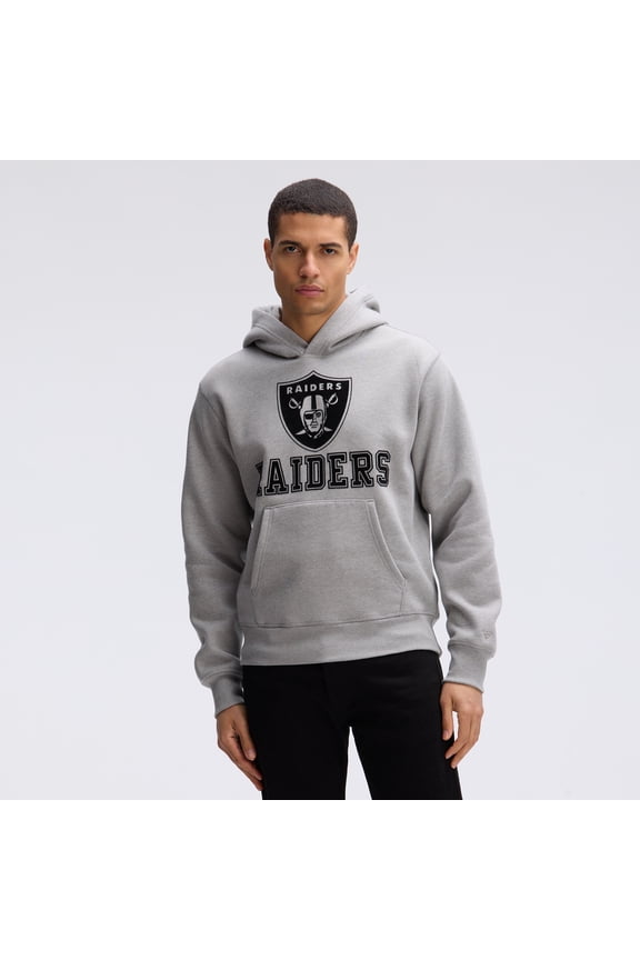 Heather Gray Las Vegas Raiders IconicFleece Flocked Hoodie