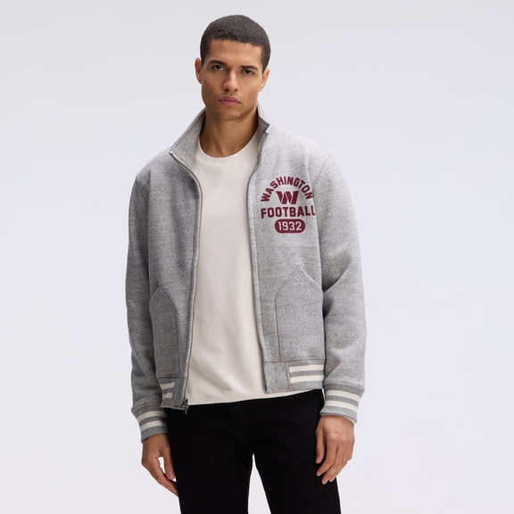 Fanatics Heather Gray Washington Commanders IconicFleece Full-Zip Jacket