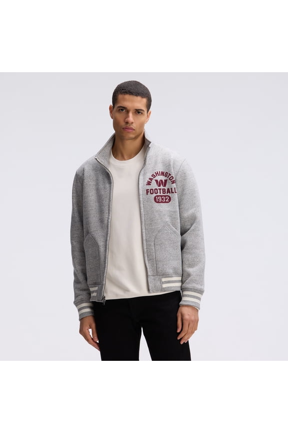 Heather Gray Washington Commanders IconicFleece Full-Zip Jacket