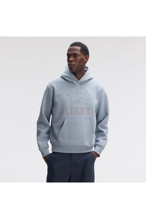 Light Blue Detroit Lions IconicFleece Flocked Hoodie