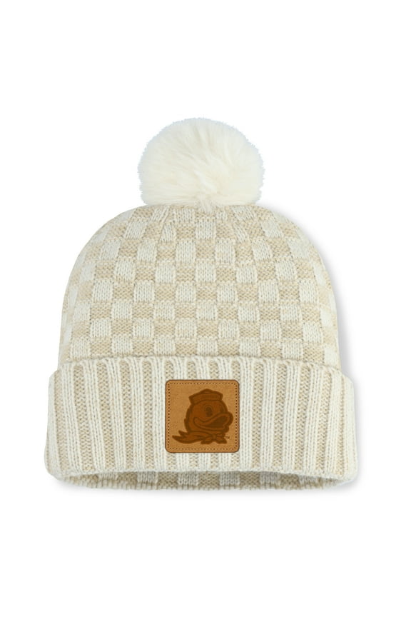 Natural Oregon Ducks Blaze Pom Knit Hat