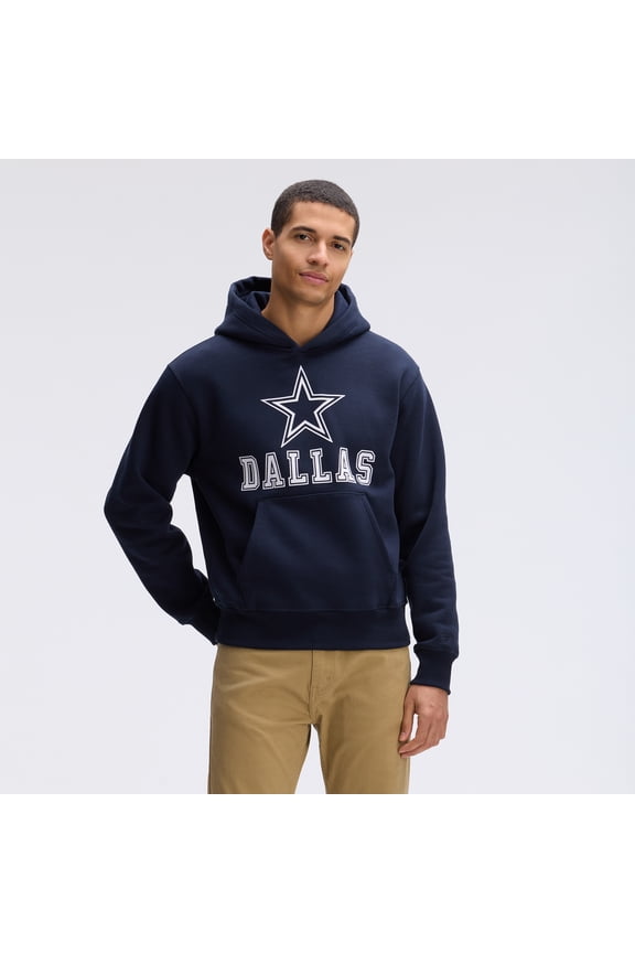 Navy Dallas Cowboys IconicFleece Flocked Hoodie